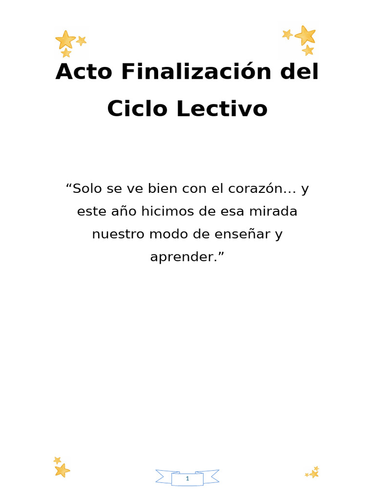 Acto de Cierre del Ciclo Lectivo 2023 | PDF | Amor | Valor
