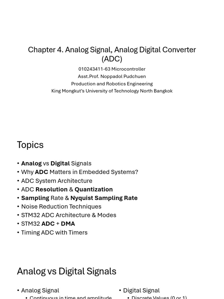Understanding ADC in Embedded Systems | PDF | Analog To Digital ...