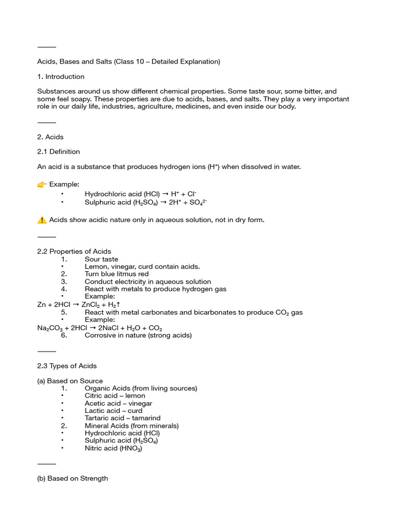 Acids, Bases, and Salts Explained | PDF | Acid | Sodium Hydroxide