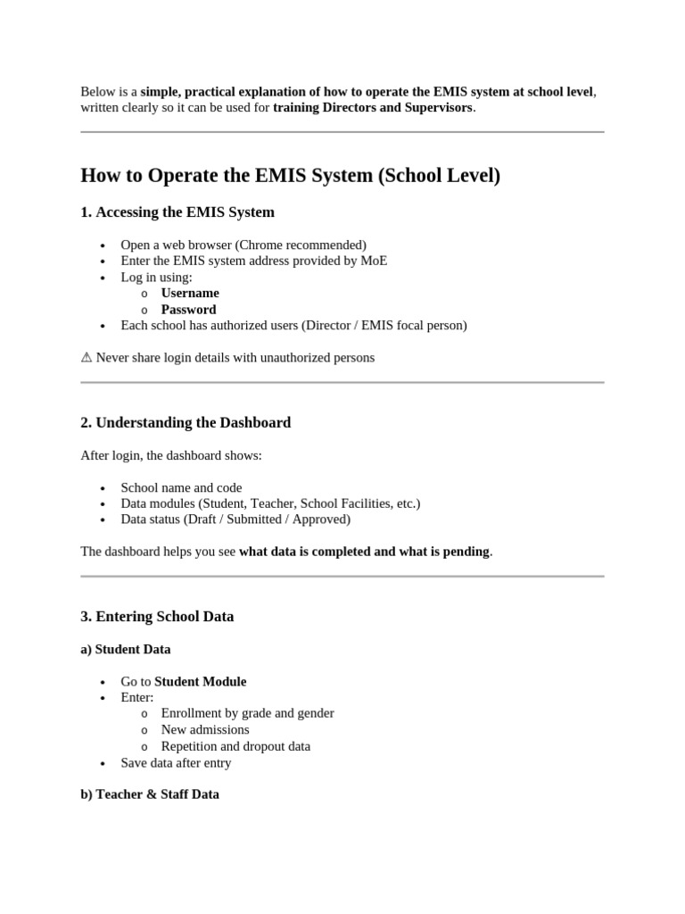 EMIS Traing | PDF