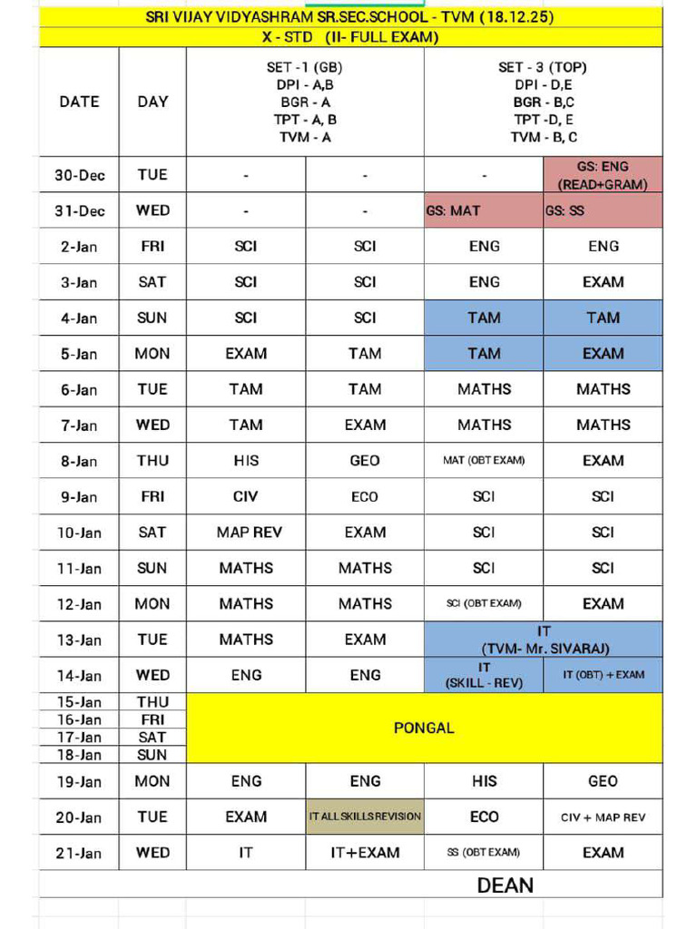 Time Table | PDF