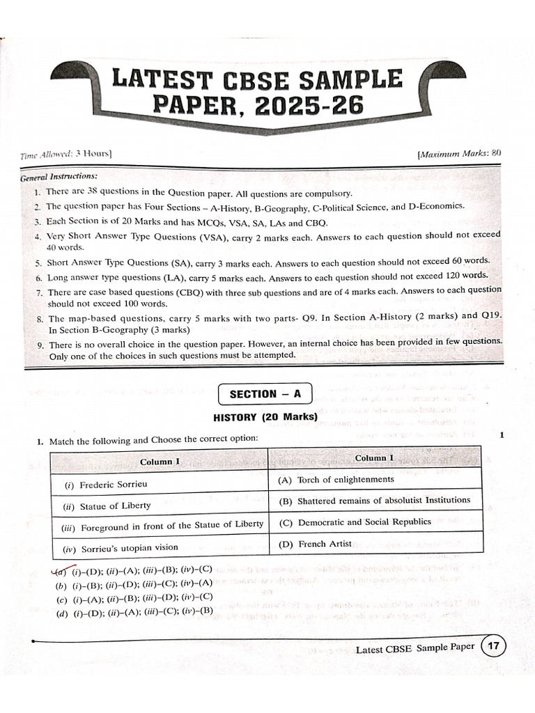 LatestCBSE SamplePaper 25-26 | PDF