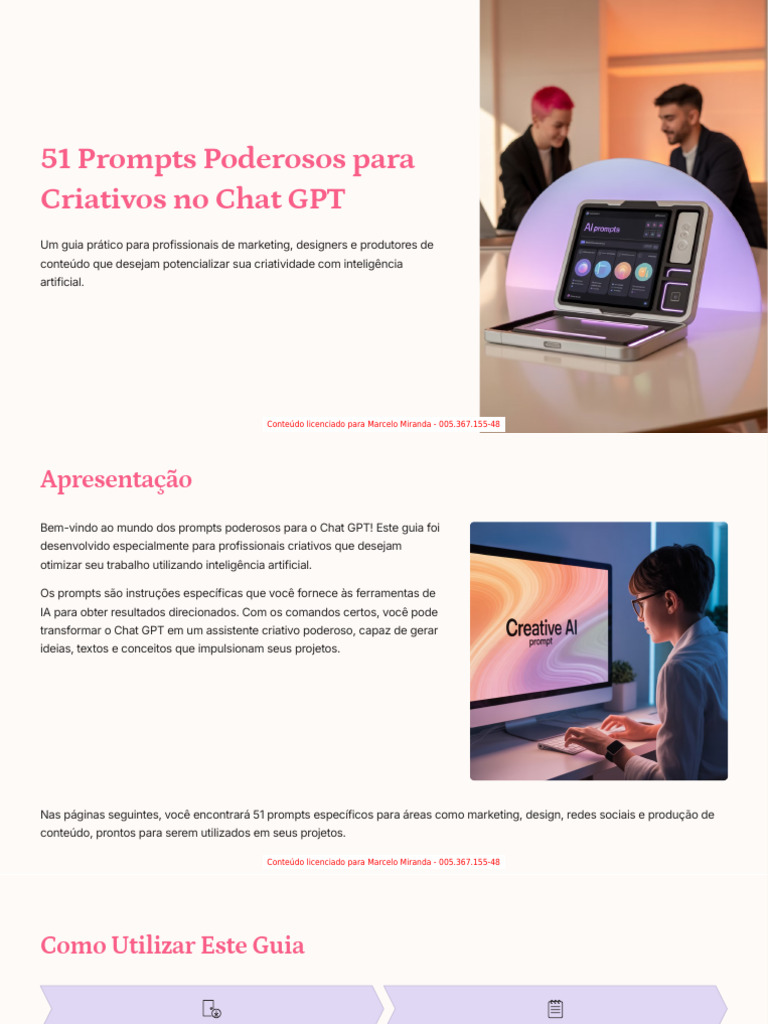 51 Prompts Criativos para Chat GPT | PDF