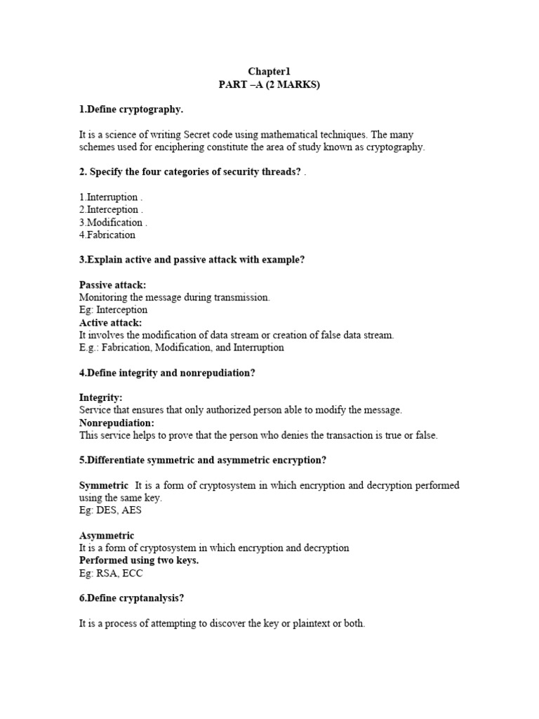 CCS unit 1[1] 2M | PDF | Encryption | Cryptography