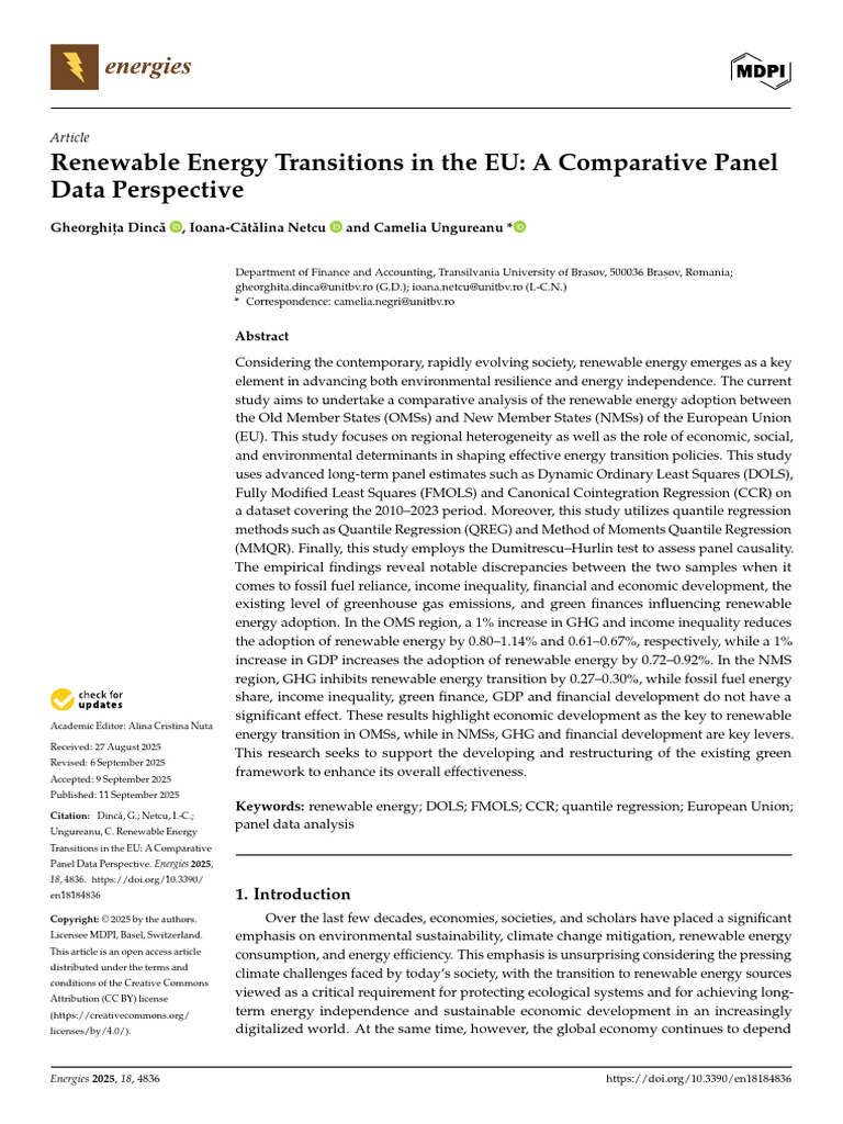 Energies 18 04836 | PDF | Renewable Energy | Climate Change Mitigation