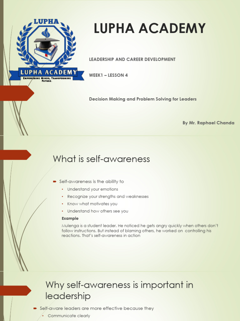 Lesson 4 Leadership & Career Development | PDF