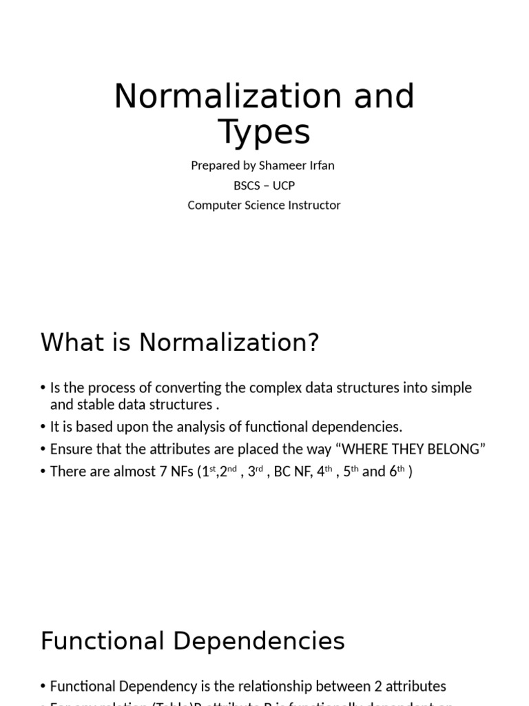 Understanding Normalization in Databases | PDF | Data Management ...