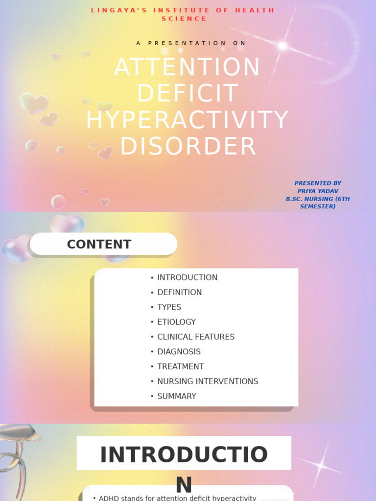 ADHD | PDF | Attention Deficit Hyperactivity Disorder | Mental Disorder