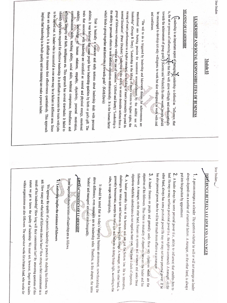Management Notes Module 3 | PDF