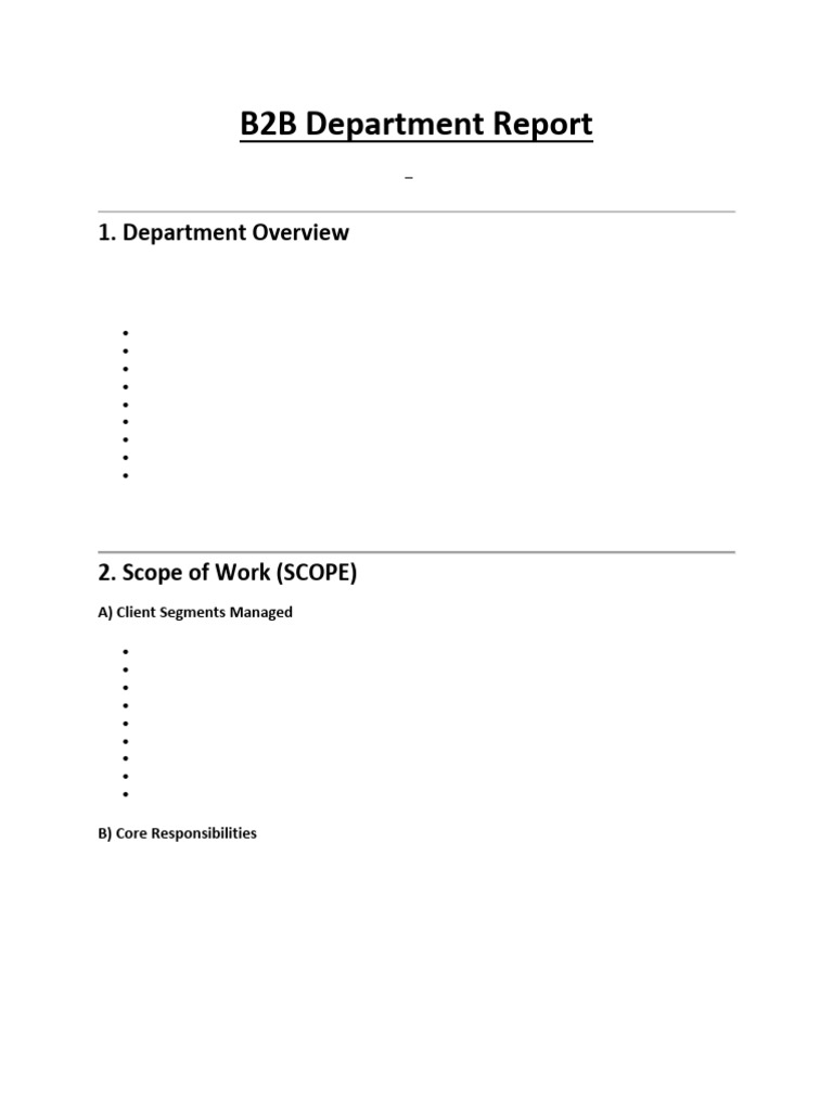 B2B Department Report | PDF | Business