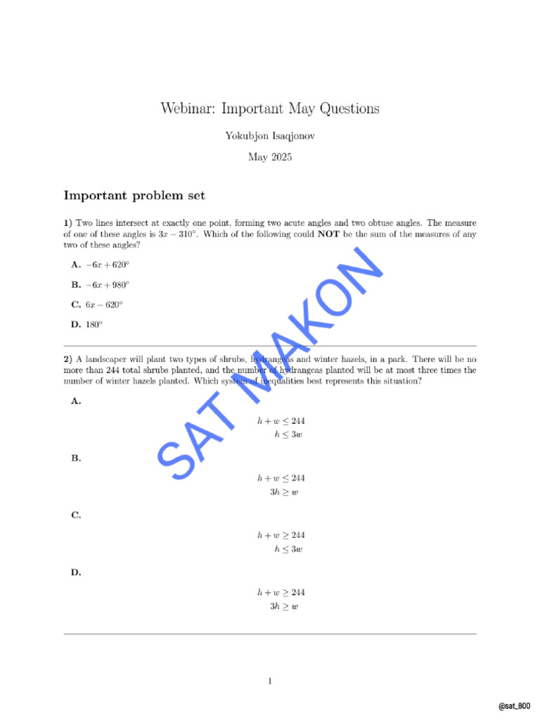 Advanced Set 3 | PDF