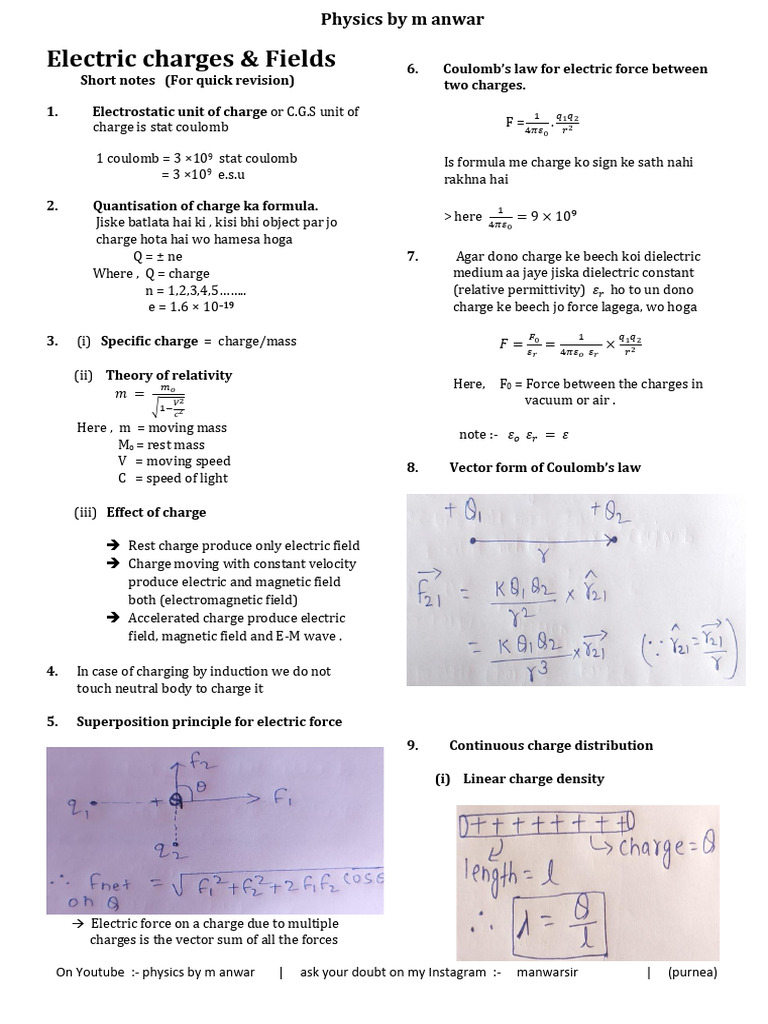 One shot electric charges and field notes-converted | PDF | Electric ...