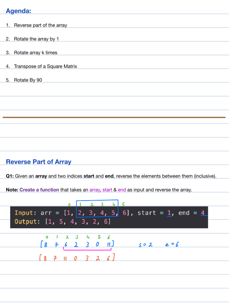 Array and Matrix Manipulation Techniques | PDF | Matrix (Mathematics ...