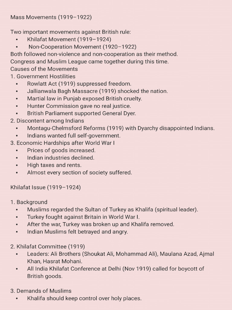 Khilafat Movement and Non Corporation Movement _250915_201324 | PDF