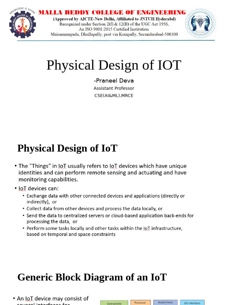 IoT Physical and Logical Design Overview | PDF