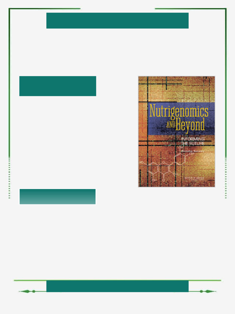 Nutrigenomics and Beyond Informing the Future Workshop Summary 1st ...