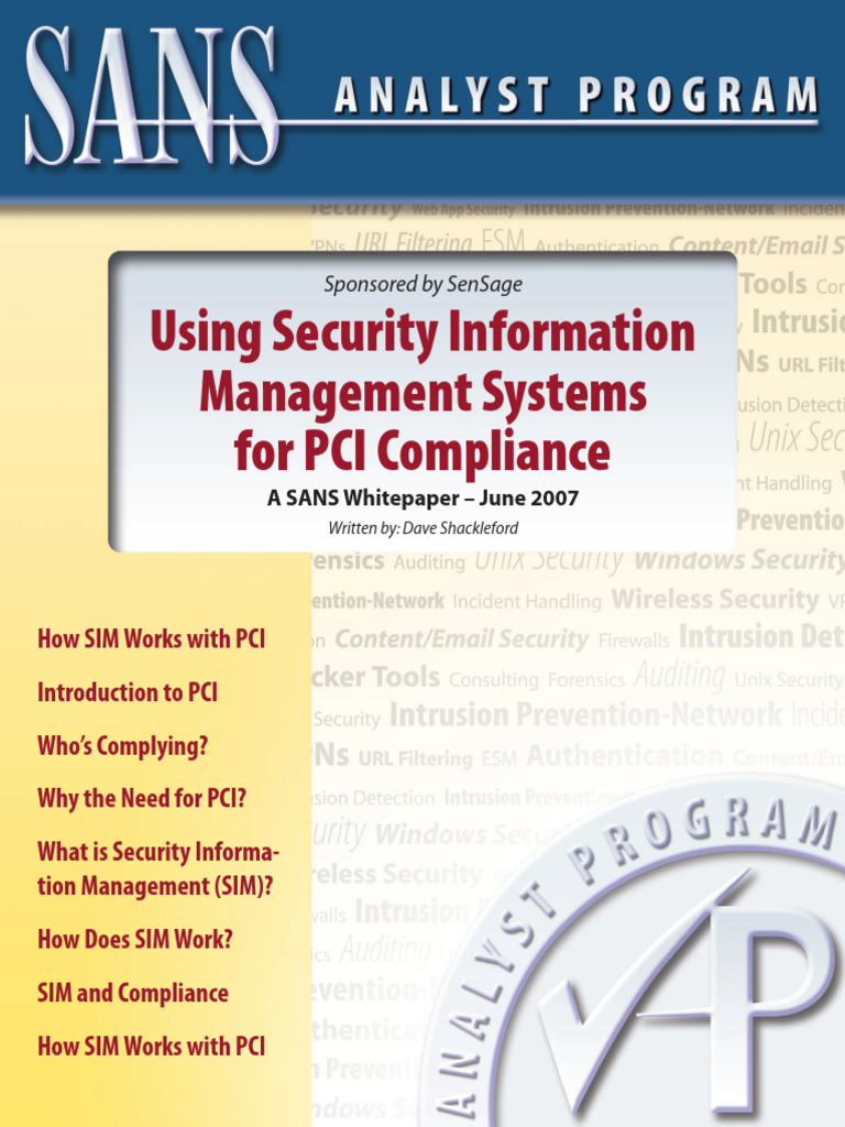 SIM Solutions for PCI Compliance Guide | PDF | Payment Card Industry ...