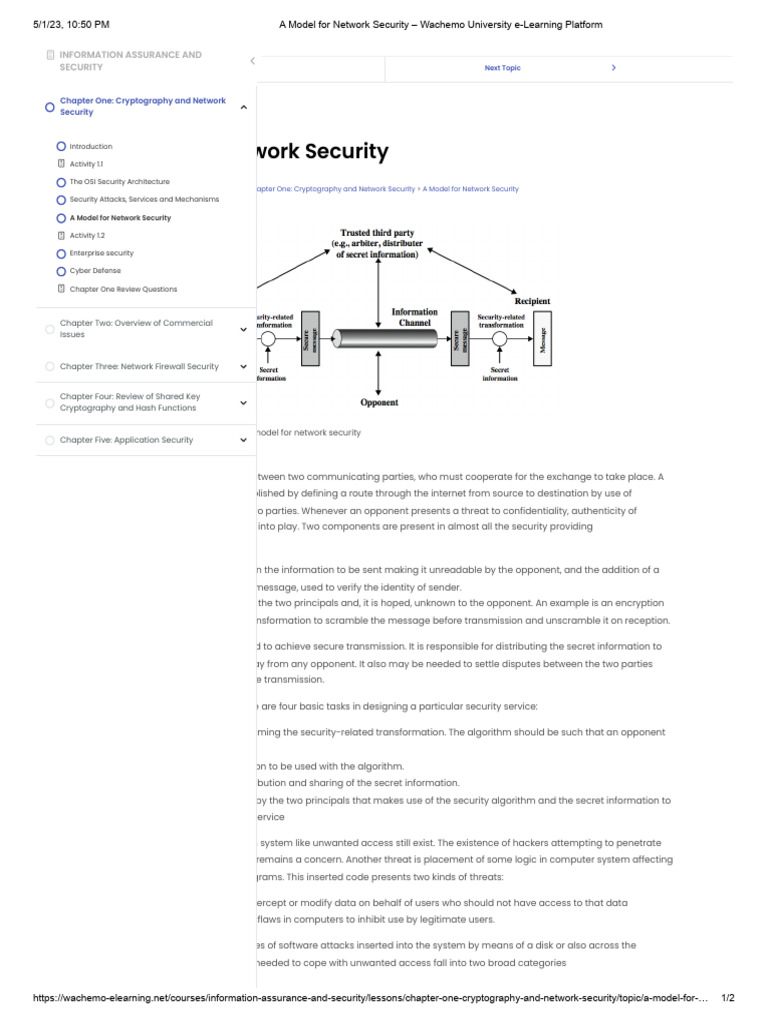 Network Security Model Overview | PDF | Computer Security | Security