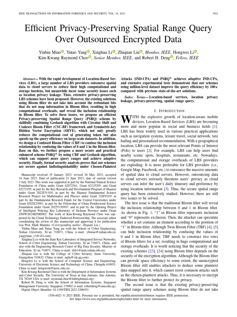Efficient Privacy-Preserving Spatial Range Query Over Outsourced ...