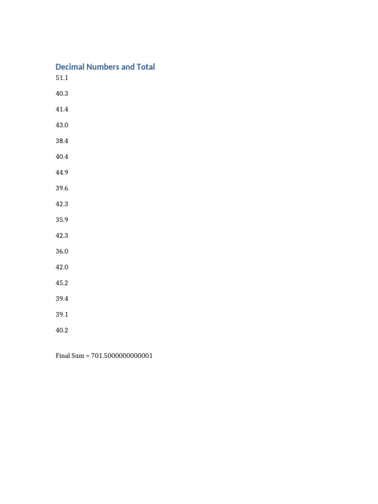 Decimal Numbers | PDF