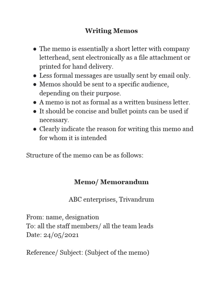 Guide to Writing Effective Memos and Minutes | PDF | Memorandum