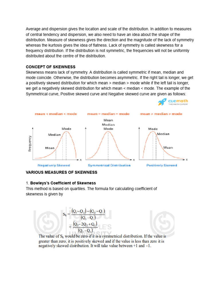 Understanding Skewness and Kurtosis | PDF