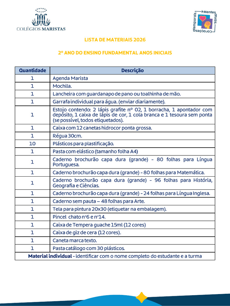 Materiais 2º Ano Ensino Fundamental 2026 | PDF