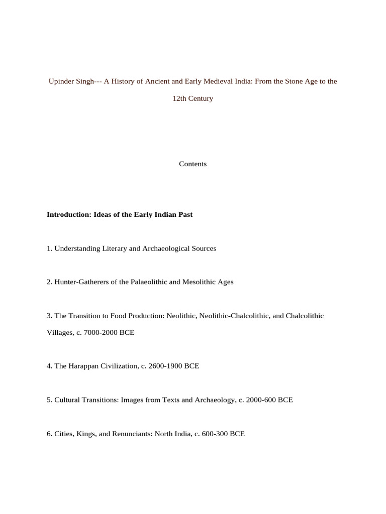 Ancient India: From Stone Age to 12th Century | PDF | Ashoka | Vedas