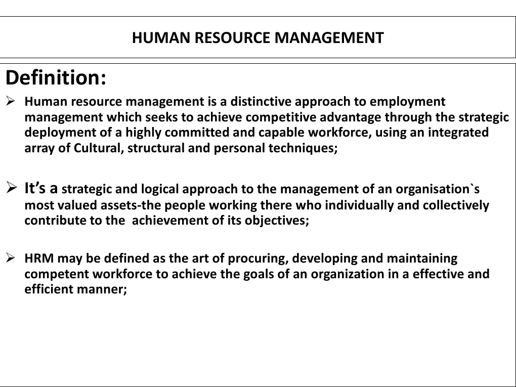 Definition Human Resource Management PDF