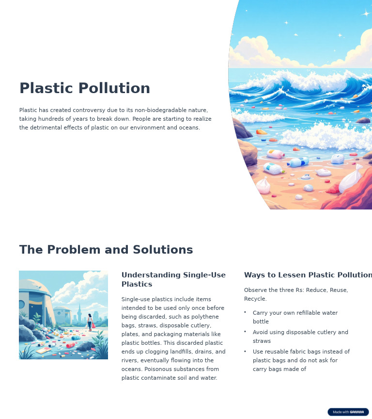Combatting Plastic Pollution: Solutions | PDF