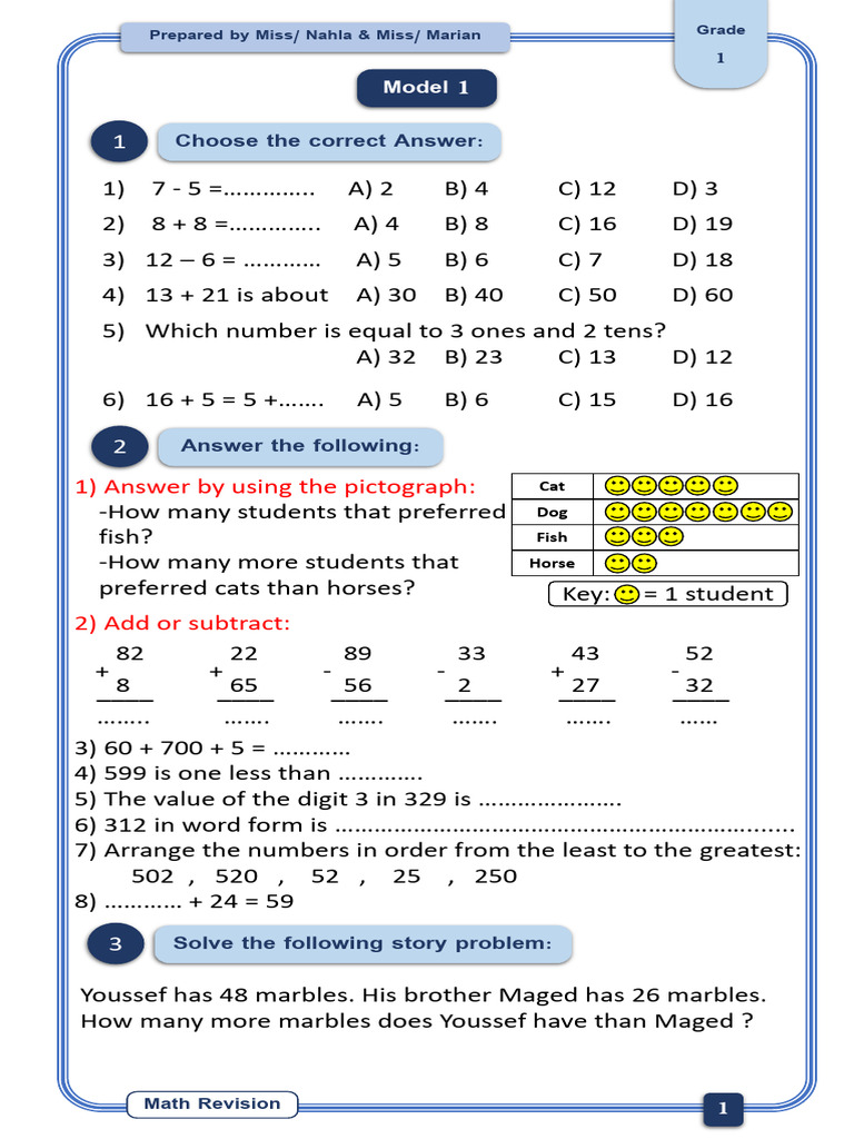 Grade 1 Math Revision Worksheets | PDF | Classical Geometry | Mathematics