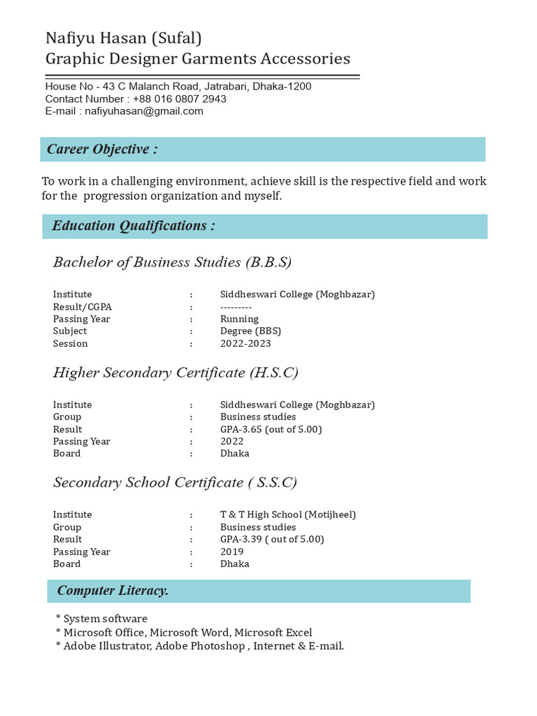 Nafiyu Hasan Cv | PDF | Human Communication | Learning