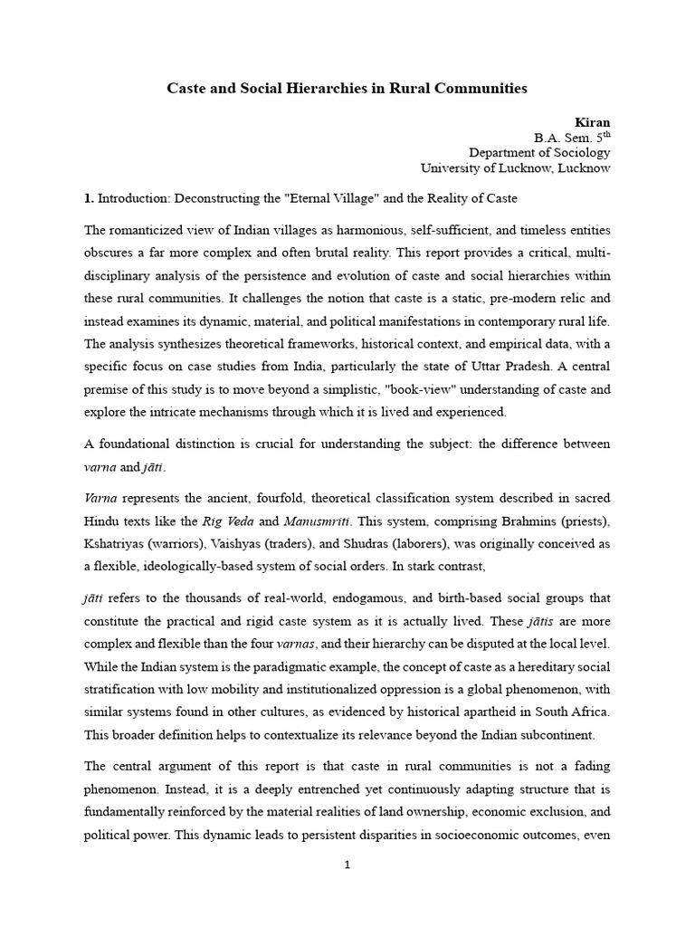 Caste Dynamics in Rural India | PDF | Caste | Dalit