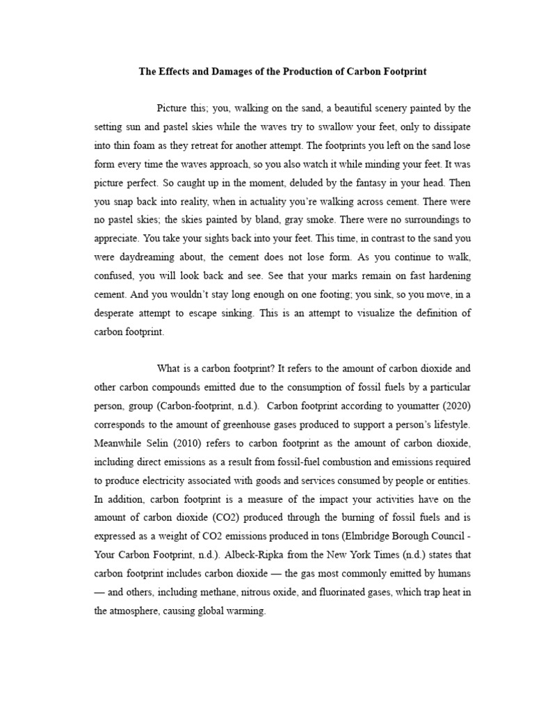 Understanding Carbon Footprint Impact | PDF | Carbon Footprint ...