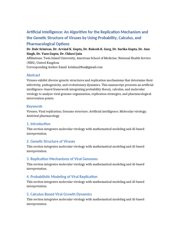 Ai Framework For Viral Genome Analysis Pdf Virus Virology