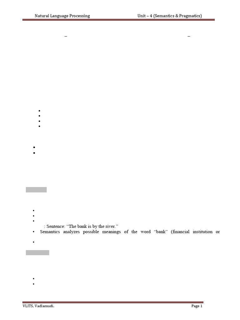 NLP Semantics and Pragmatics Overview | PDF | Semantics | First Order Logic