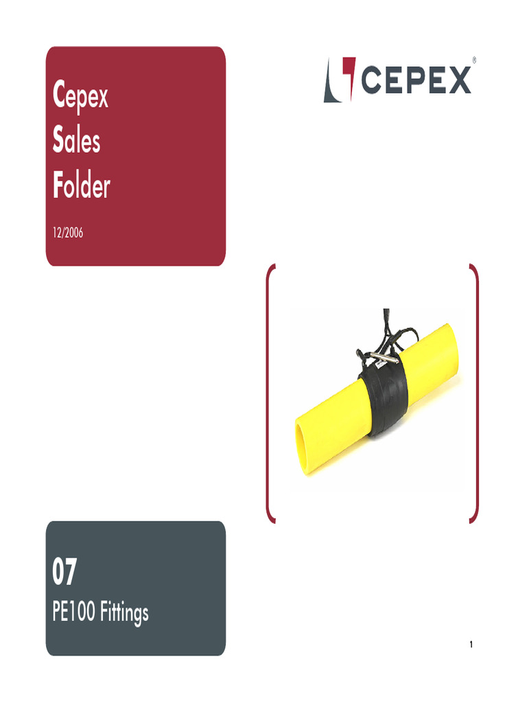 Cepex PE100 Fittings Overview | PDF | Pipe (Fluid Conveyance) | Welding