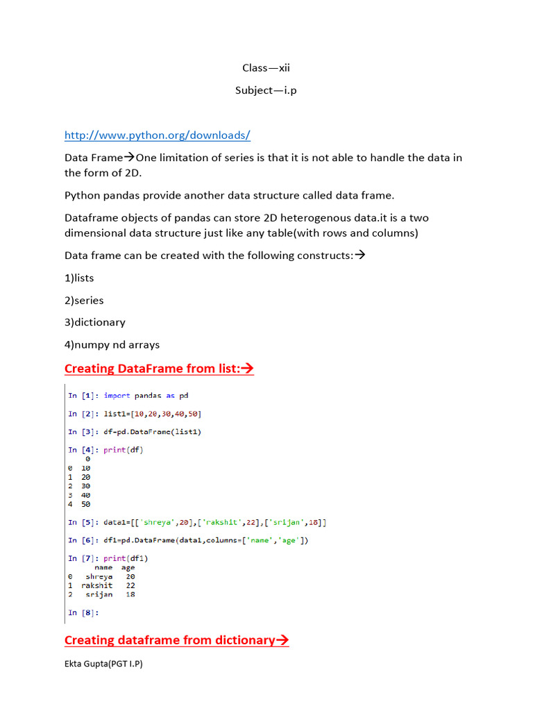 dataframe | PDF | Computer Science | Computer Data