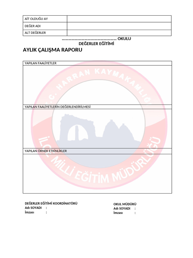 Aylik Deyer Rapor | PDF