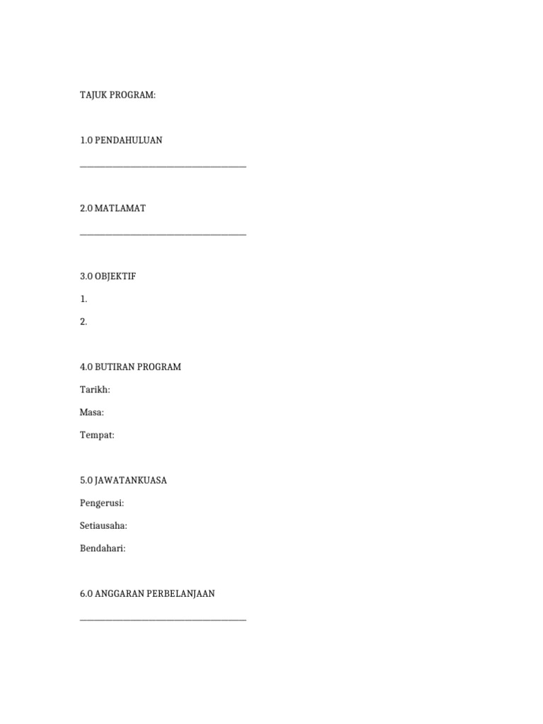 03 Kertas Kerja Program | PDF