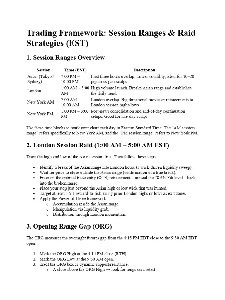Trading Strategies for Forex Sessions | PDF