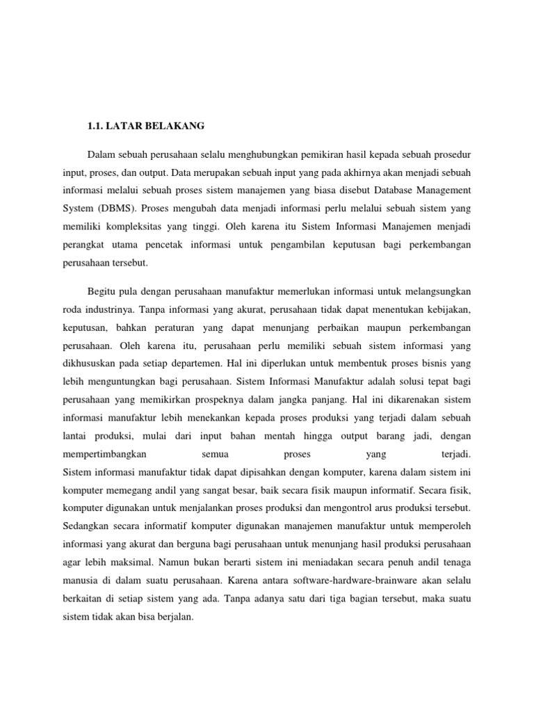 Sistem Informasi Manufaktur