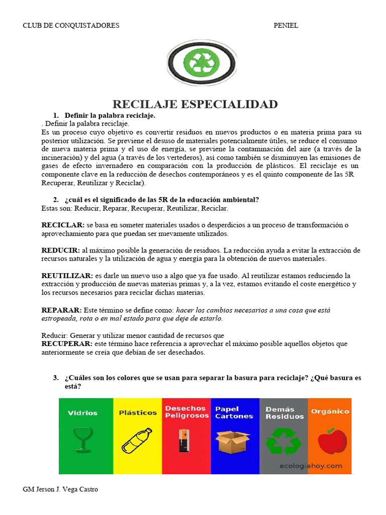 Importancia del Reciclaje y 5R Ambiental | PDF | Reciclaje | Residuos
