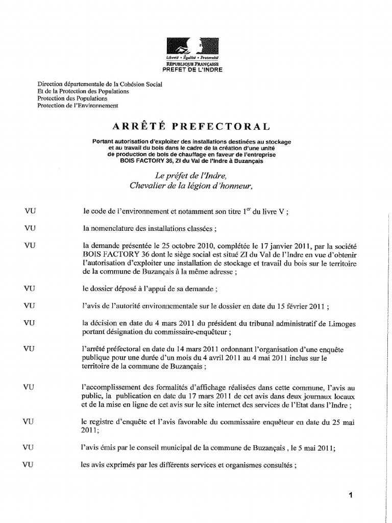 Arrete Icpe 2011 | PDF