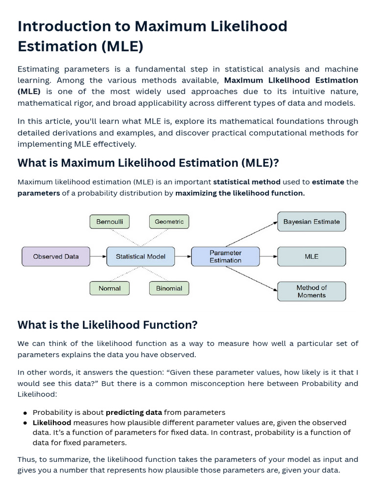 Understanding Maximum Likelihood Estimation | PDF
