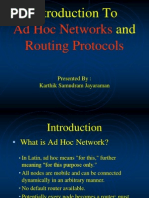 Introduction To And: Ad Hoc Networks Routing Protocols