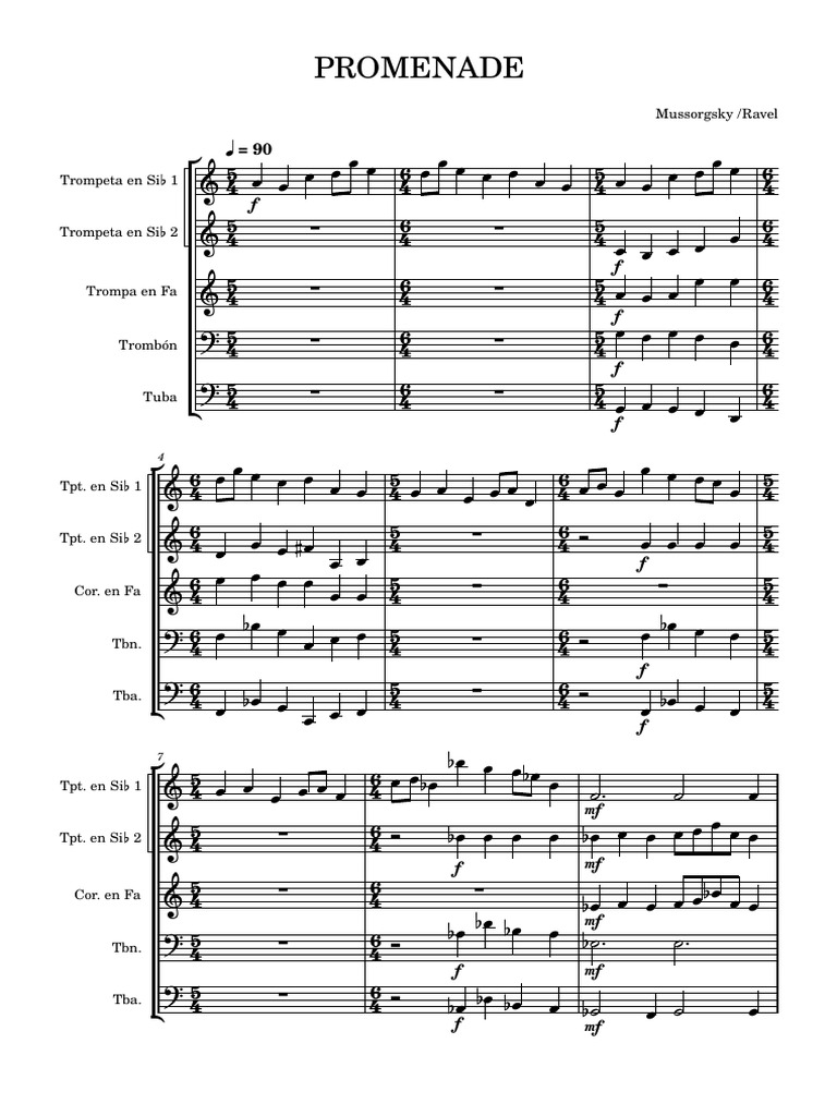 Mussorgsky Ravel Promenade Arrangement | PDF