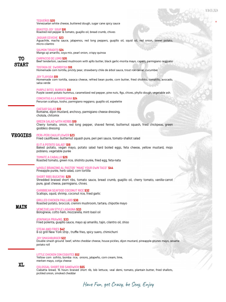 Joy+Dinner+Menu+May+2 | PDF