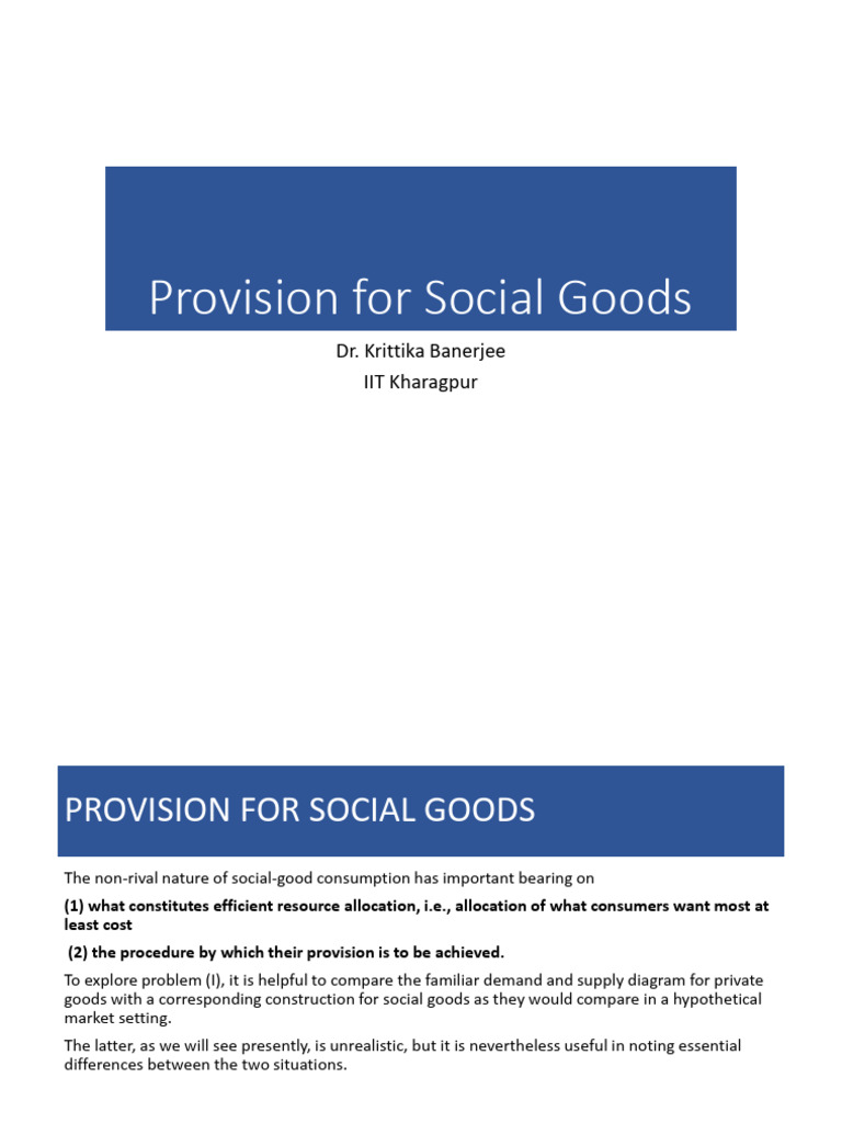 Social Goods Provision and Tax Equity | PDF | Public Good | Marginal Cost