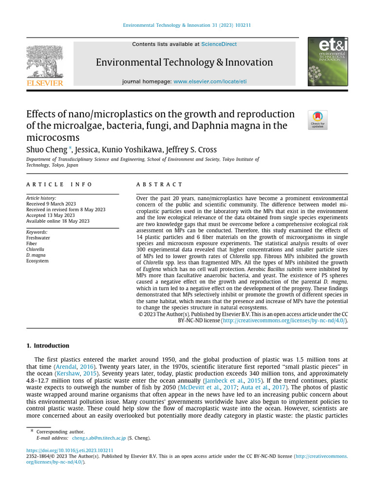 Impact of Microplastics on Aquatic Life | PDF | Bacteria | Cyanobacteria